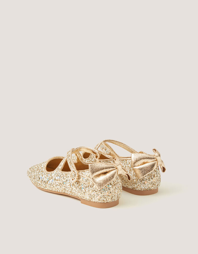 Glitter Mary Jane Ballet Flats, Gold (GOLD), large