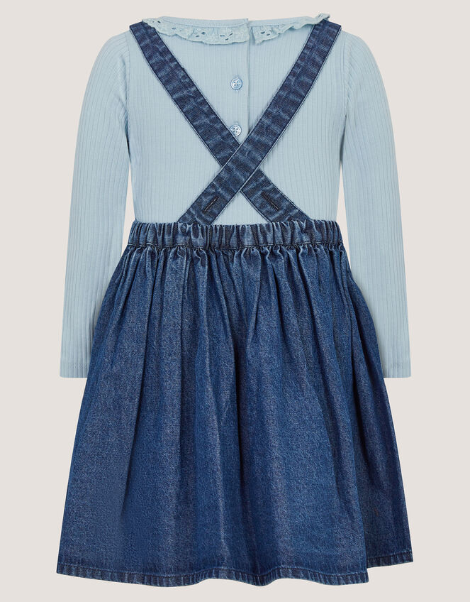 Baby Mon Cheri Top & Chambray Dress Set, Blue (BLUE), large
