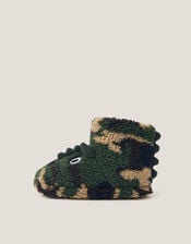 Dinosaur Camo Slipper Boots, Green (GREEN), large