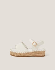 Scallop Espadrille Sandals, White (WHITE), large