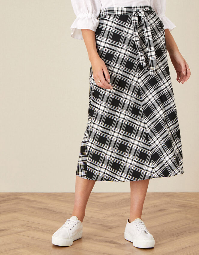 Ashanti Check Bias Skirt, Black (BLACK), large