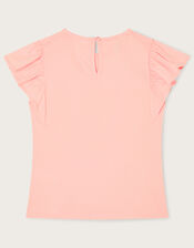 Fun Pineapple Frill Sleeve T-Shirt, Pink (PINK), large