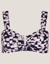 Ania Abstract Print Bikini Top, Black (BLACK), large
