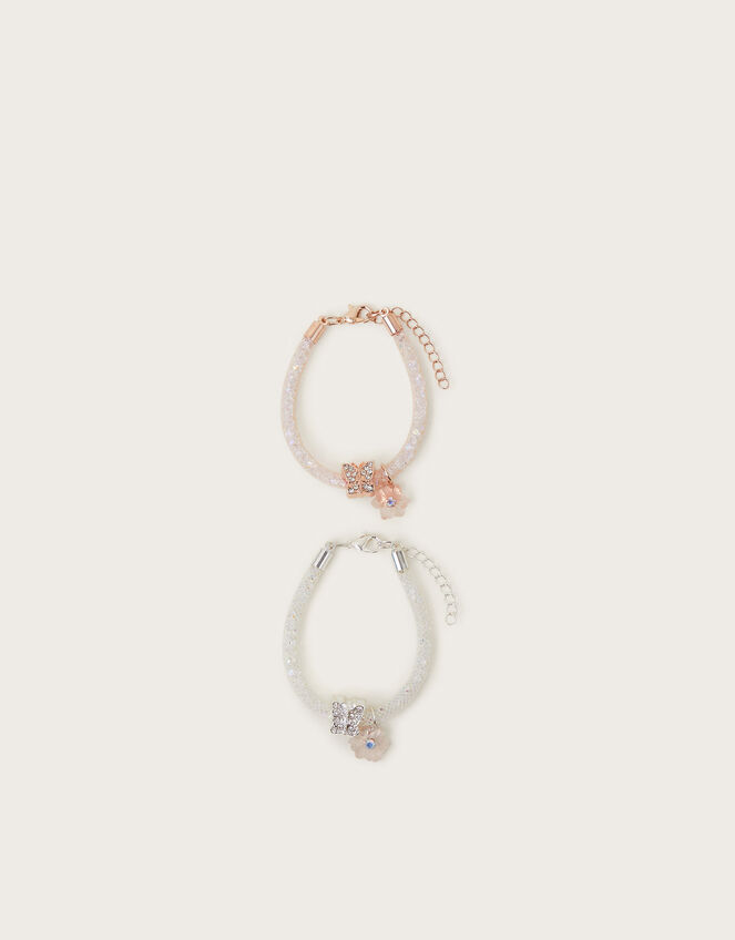 2-Pack Crystal Tube Charm Bracelets, , large
