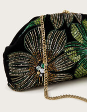 Fern Floral Embellished Clutch Bag, , large