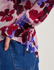 Vittoria Floral Print Blouse, Pink (PINK), large