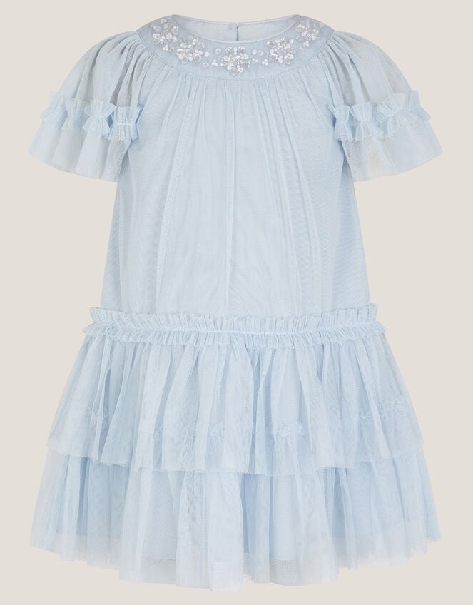Baby Anastasia Tulle Embellished Dress, Blue (PALE BLUE), large