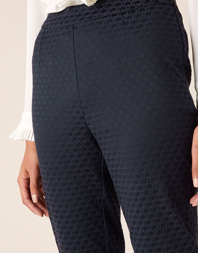 Smart Jacquard Trousers, Blue (NAVY), large