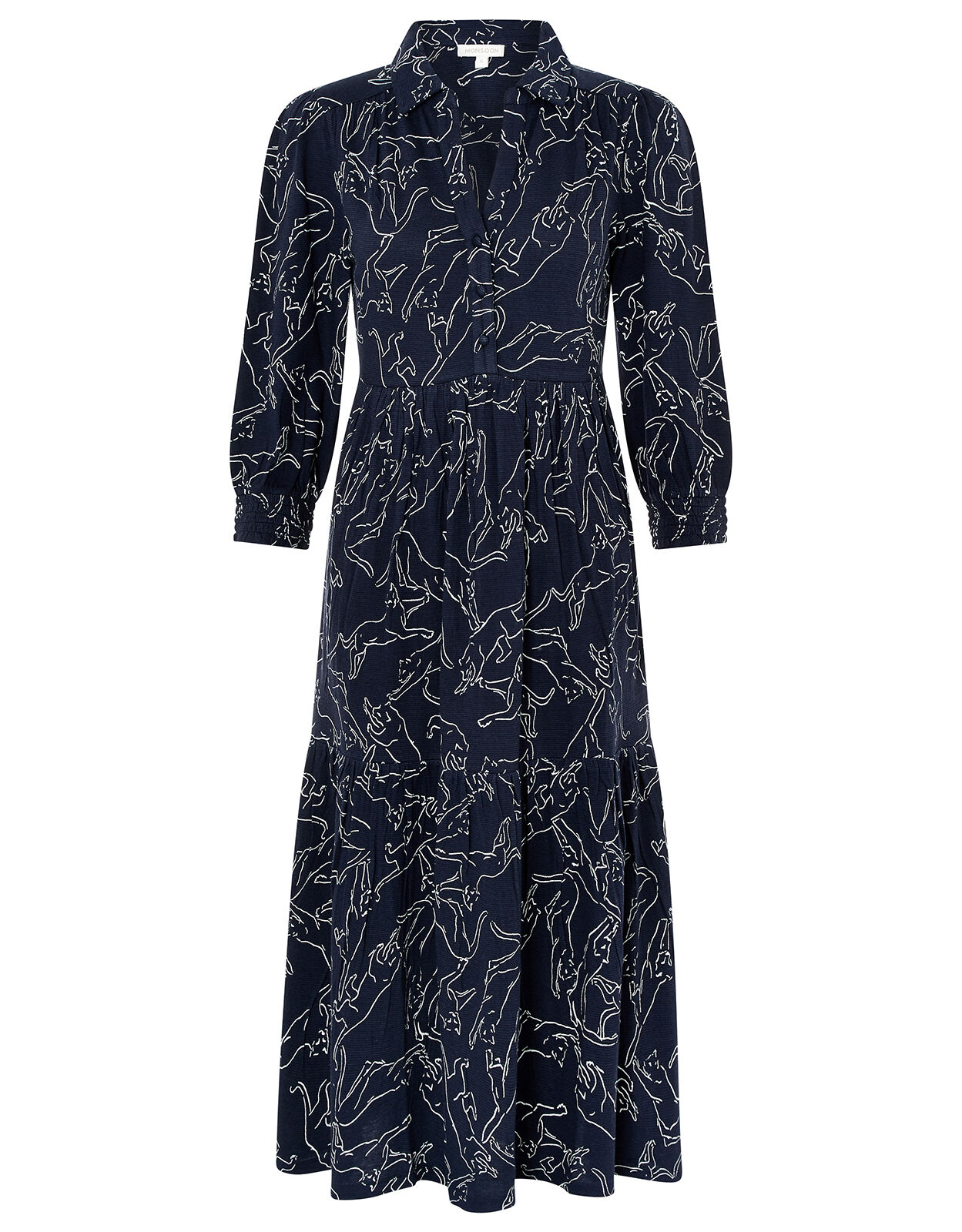 Reema Tiger Print Jersey Shirt Dress Blue Day Dresses Monsoon Global