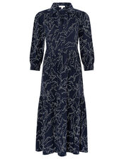 Reema Tiger Print Jersey Shirt Dress, Blue (NAVY), large