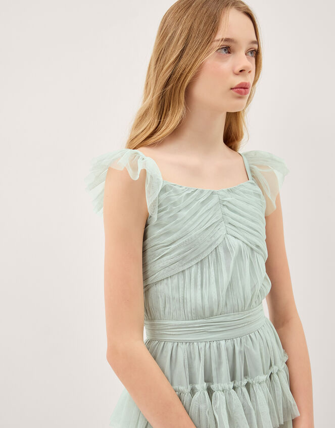 Faith Tulle Ruffle Prom Dress, Green (SAGE), large