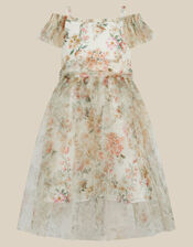 Noa Floral Print Tulle Party Dress, Multi (MULTI), large