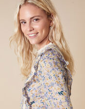 Floral and Broderie Lace Prairie Top, Purple (LILAC), large