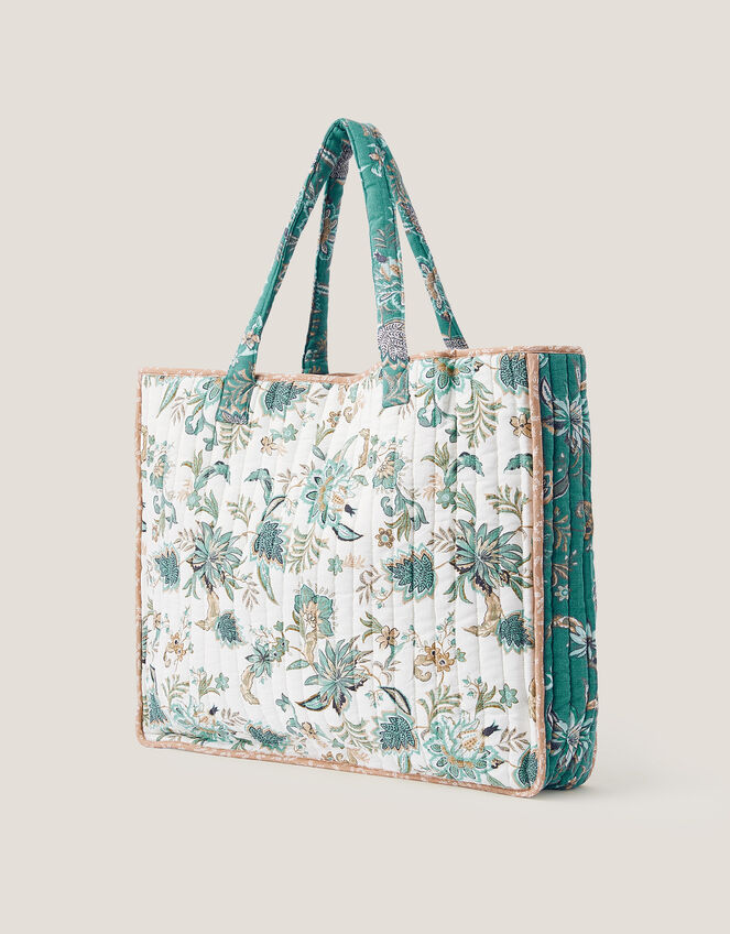 Saoirse Floral Quilted Tote Bag, , large