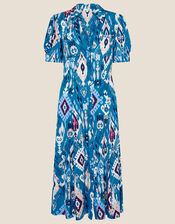 Darella Ikat Print Dress with LENZING™ ECOVERO™, Blue (BLUE), large