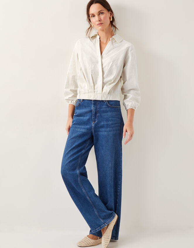 Mika Wrap Blouse, Ivory (IVORY), large