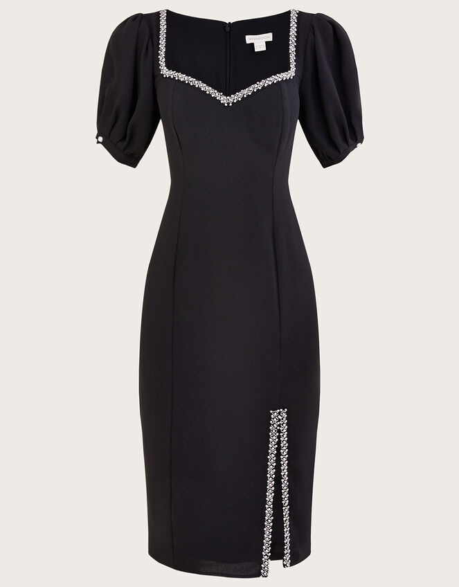 Zenia Trim Shift Dress Black | Evening Dresses | Monsoon Global.