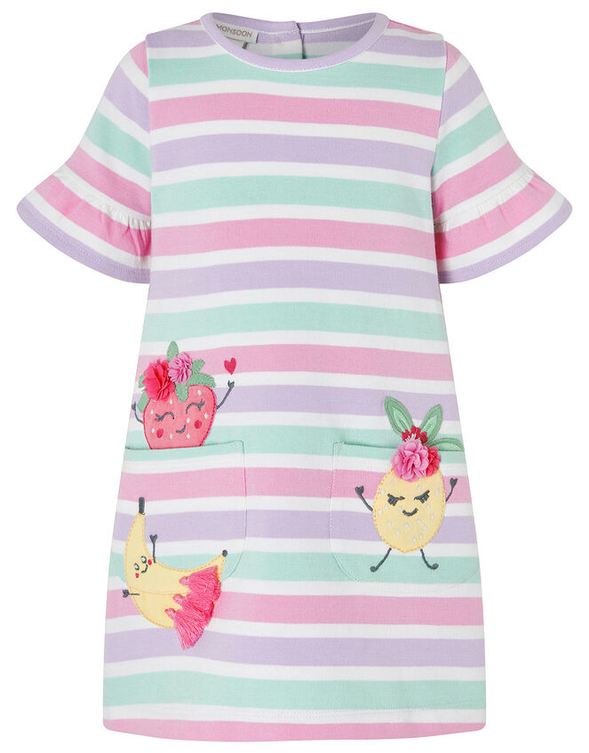 Baby Tutti Stripe Sweat Dress, Pink (PINK), large