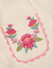 Floral Embroidered Long Sleeve Top, Ivory (IVORY), large