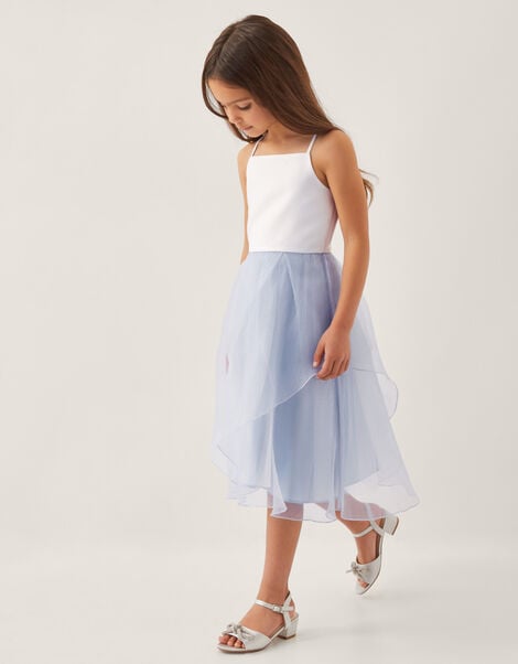 Peony Plain Organza Party Dress, Blue (PALE BLUE), large