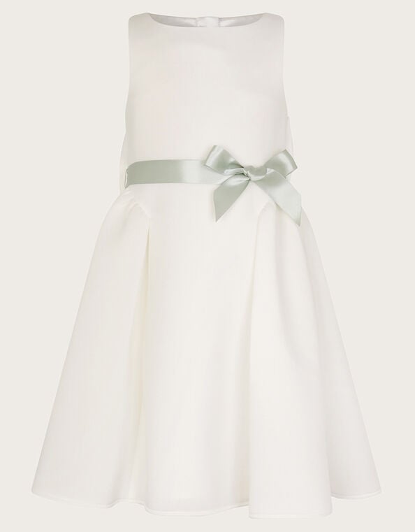 Molly Scuba Bow Bridesmaid Dress, Ivory (IVORY), large