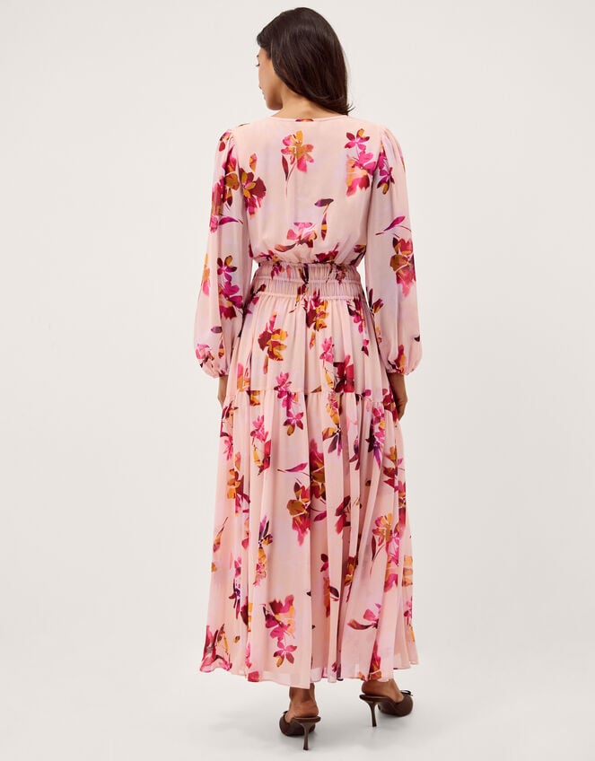 Mabel Long Sleeve Floral Maxi Dress, Pink (PINK), large