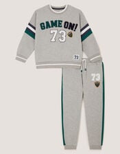 Game On Sweatshirt & Joggers Set, Grey (GREY), large