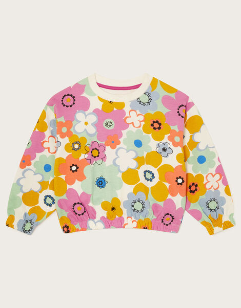 Retro Floral Sweatshirt, Multi (MULTI), large