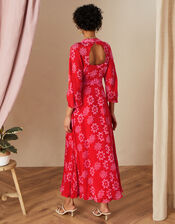 Diana Batik Print Dress in Sustainable Viscose, Orange (ORANGE), large