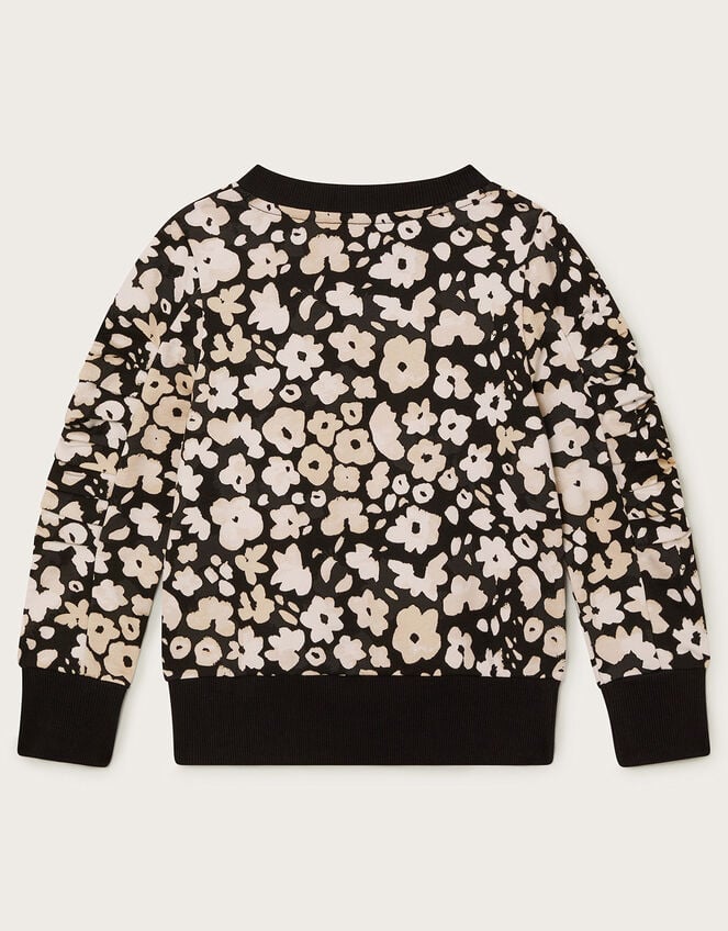 Floral Jersey Jumper, Black (BLACK), large