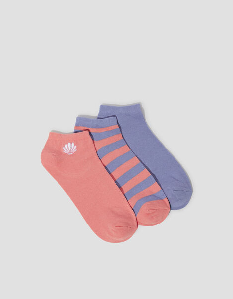 3-Pack Shell Stripe Trainer Socks, , large