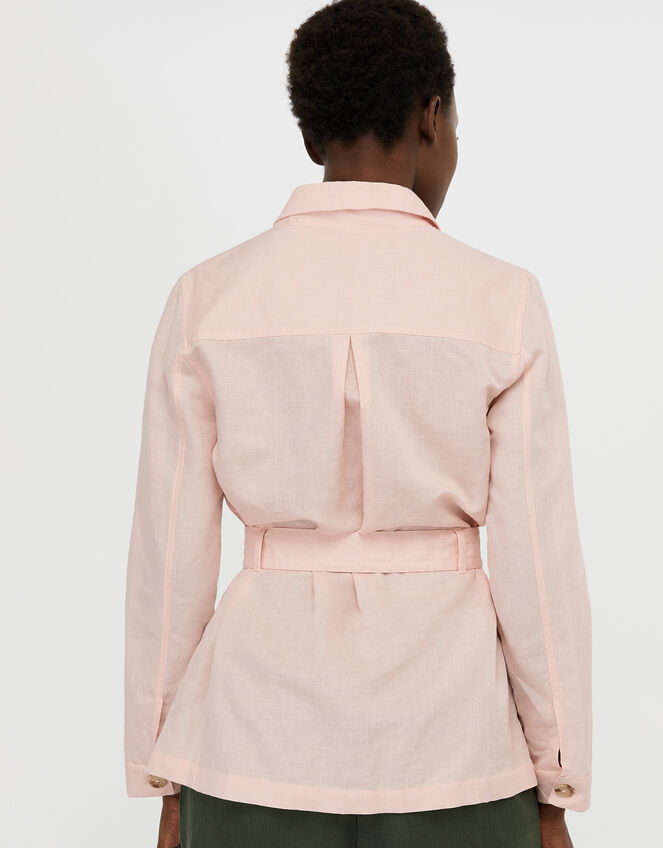 Sasha Lightweight Jacket in Linen and Organic Cotton, Pink (PINK), large