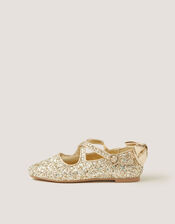 Glitter Mary Jane Ballet Flats, Gold (GOLD), large