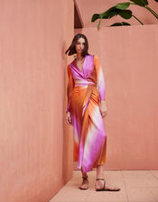 Devotion Twins Ombre Satin Dress, Purple (PURPLE), large