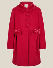 Scallop Collar Coat, Red (BURGUNDY), large