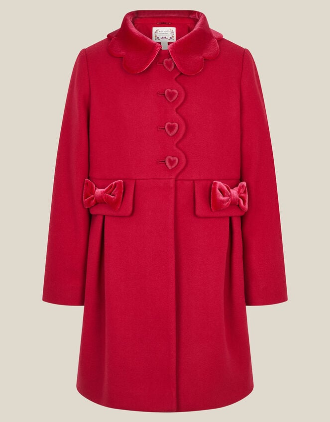 Scallop Collar Coat, Red (BURGUNDY), large