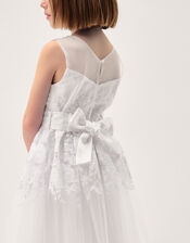 Felicity Floral Embroidered Communion Dress, White (WHITE), large
