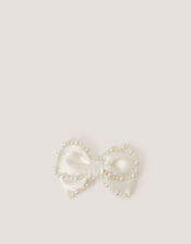 Pearl Bow Hair Clip, , large