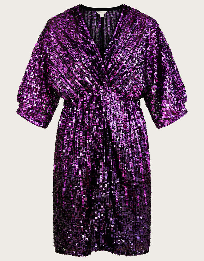 Samba Short Sequin Dress, Purple (PURPLE), large