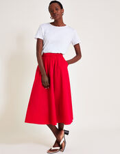 Rachel Poplin Skirt, Red (RED), large