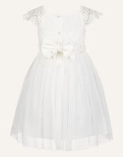 Baby Estella Lace Bodice Occasion Dress, Ivory (IVORY), large