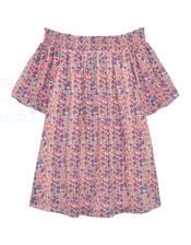 Petite Mendigote Fannie Off-The-Shoulder Floral Mini Dress, Pink (PINK), large
