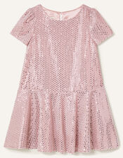 Sequin Velour Dress, Pink (PINK), large