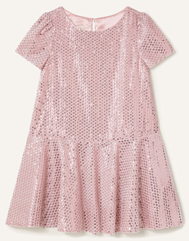 Sequin Velour Dress, Pink (PINK), large