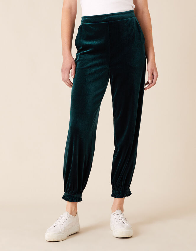 Velvet Joggers, Green (GREEN), large