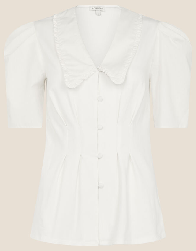 Frill Collar Shirt, Ivory (IVORY), large