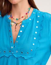 Maddie Mirror Midi Kaftan, Teal (TEAL), large