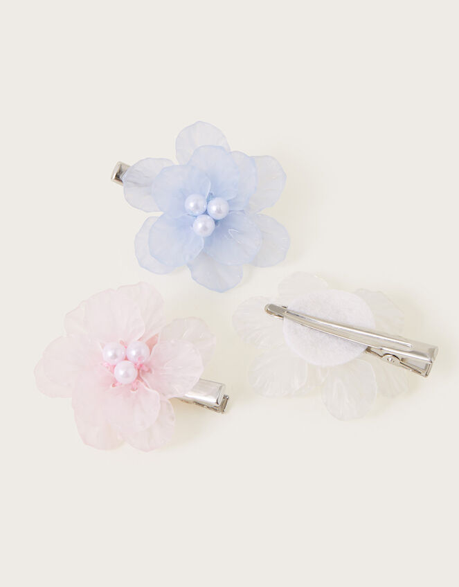 Frosted Flower Clips Set of Three, , large
