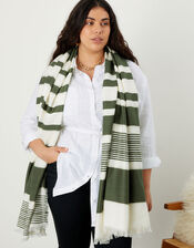 Metallic Stripe Scarf, , large