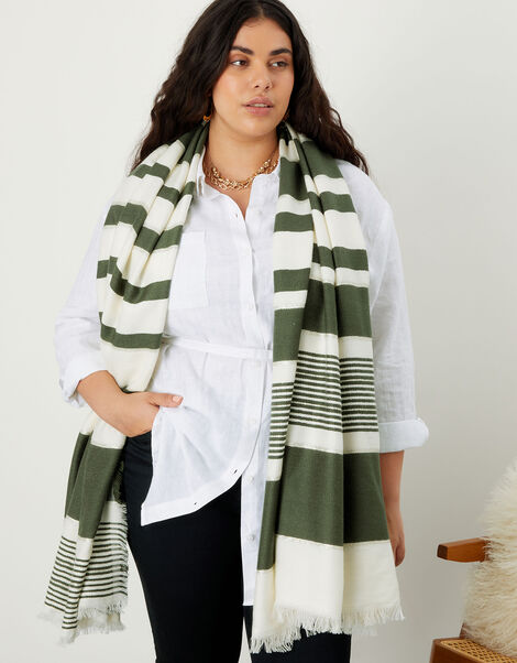 Metallic Stripe Scarf, , large